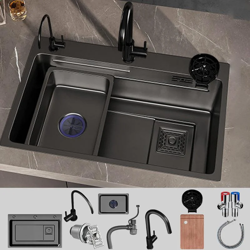 Modern Style Kitchen Sink Stainless Steel Kitchen Sink with Right Drain Placement -Bathlova