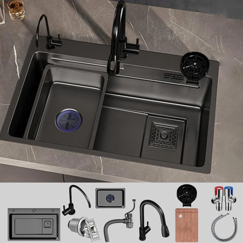 Modern Style Kitchen Sink Stainless Steel Kitchen Sink with Right Drain Placement -Bathlova