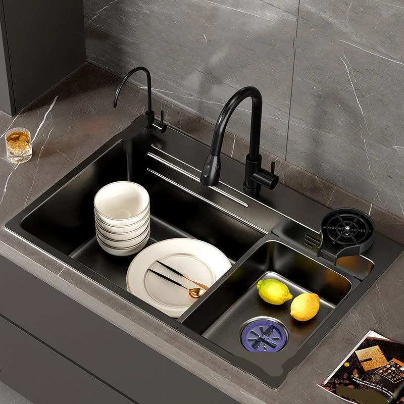 Modern Style Kitchen Sink Stainless Steel Kitchen Sink with Right Drain Placement -Bathlova