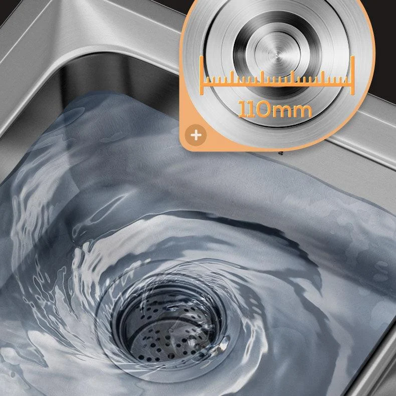 Modern Style Kitchen Sink Stainless Steel Noise-cancelling Design Drop-In Kitchen Sink -Bathlova