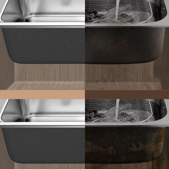 Modern Style Kitchen Sink Stainless Steel Noise-cancelling Design Drop-In Kitchen Sink -Bathlova