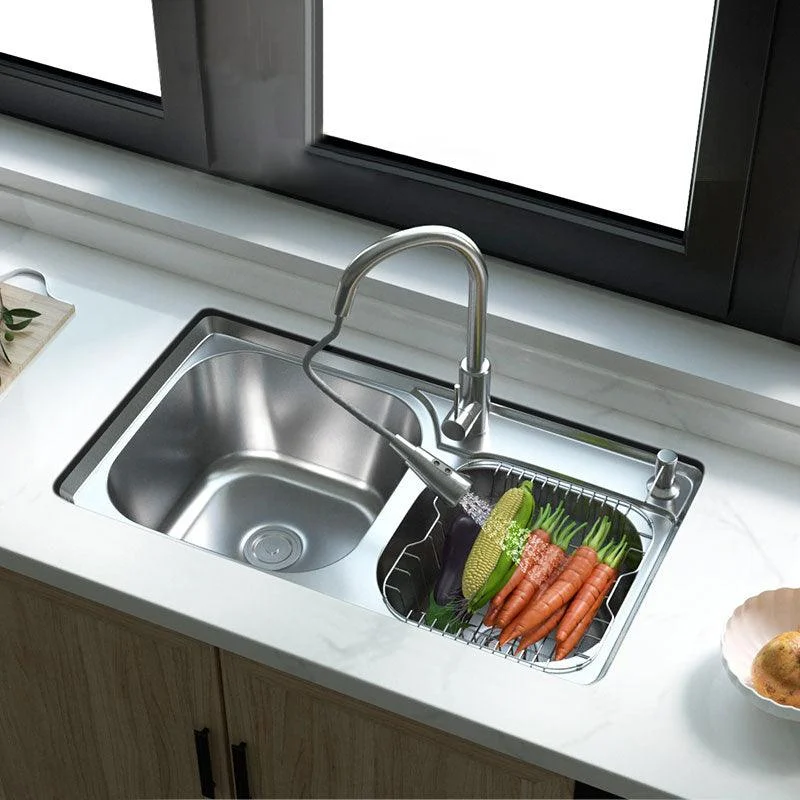 Modern Style Kitchen Sink Stainless Steel Noise-cancelling Design Kitchen Double Sink -Bathlova