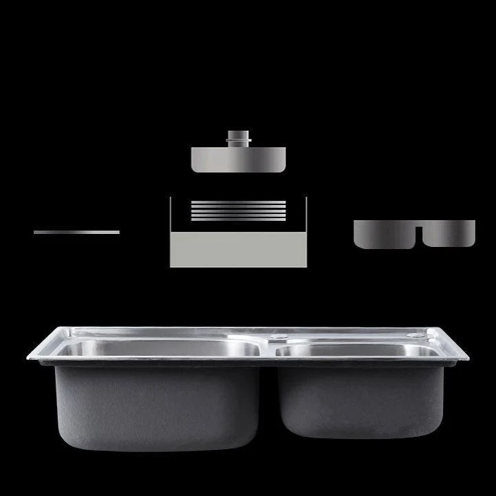 Modern Style Kitchen Sink Stainless Steel Noise-cancelling Design Kitchen Double Sink -Bathlova