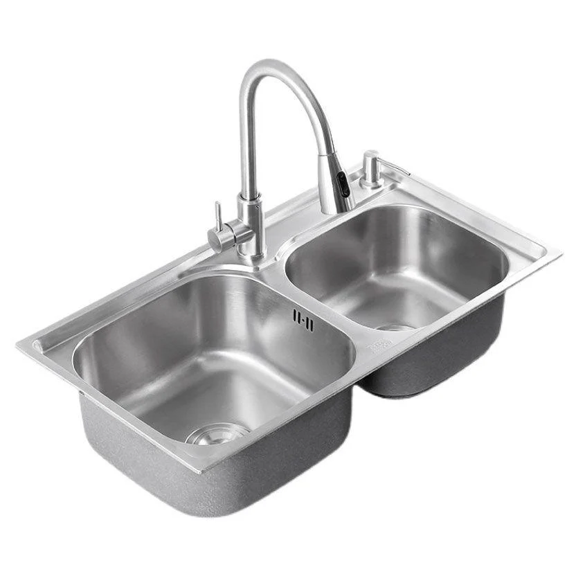 Modern Style Kitchen Sink Stainless Steel Noise-cancelling Design Kitchen Double Sink -Bathlova