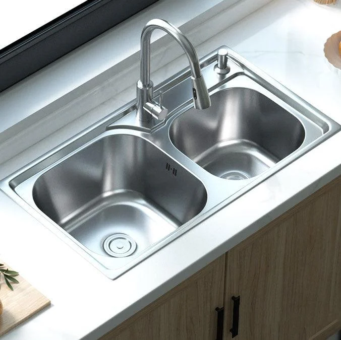 Modern Style Kitchen Sink Stainless Steel Noise-cancelling Design Kitchen Double Sink -Bathlova