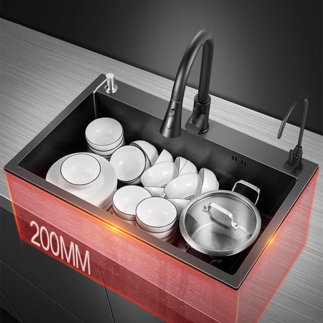 Modern Style Kitchen Sink Stainless Steel Noise-cancelling Design Kitchen Sink -Bathlova