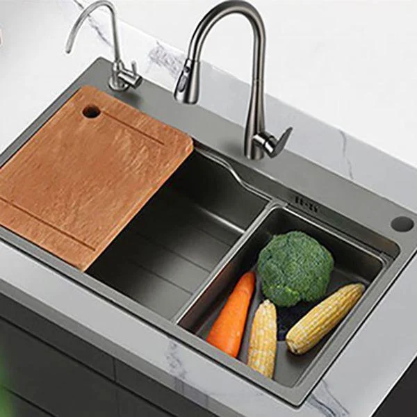 Modern Style Kitchen Sink Stainless Steel Noise-cancelling Drop-In Kitchen Sink -Bathlova