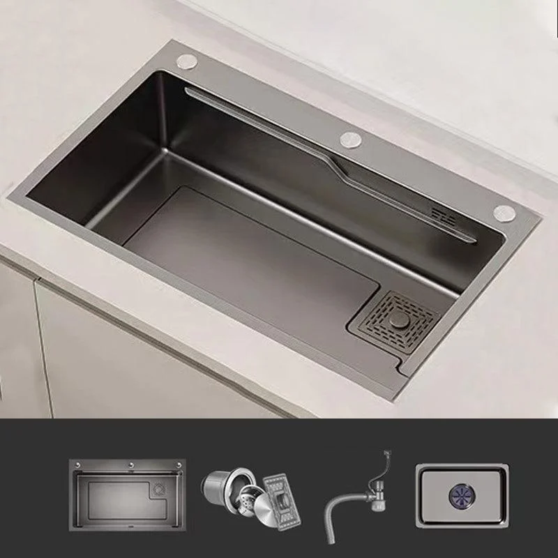 Modern Style Kitchen Sink Stainless Steel Noise-cancelling Drop-In Kitchen Sink -Bathlova