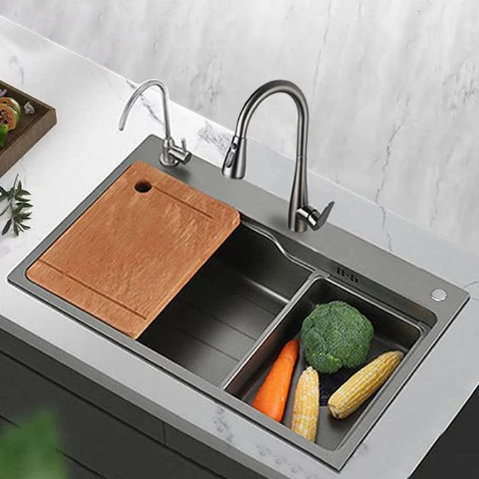 Modern Style Kitchen Sink Stainless Steel Noise-cancelling Drop-In Kitchen Sink -Bathlova