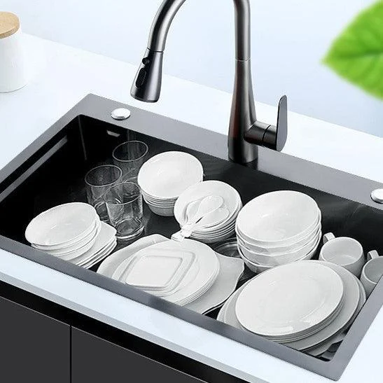 Modern Style Kitchen Sink Stainless Steel Noise-cancelling Drop-In Kitchen Sink -Bathlova