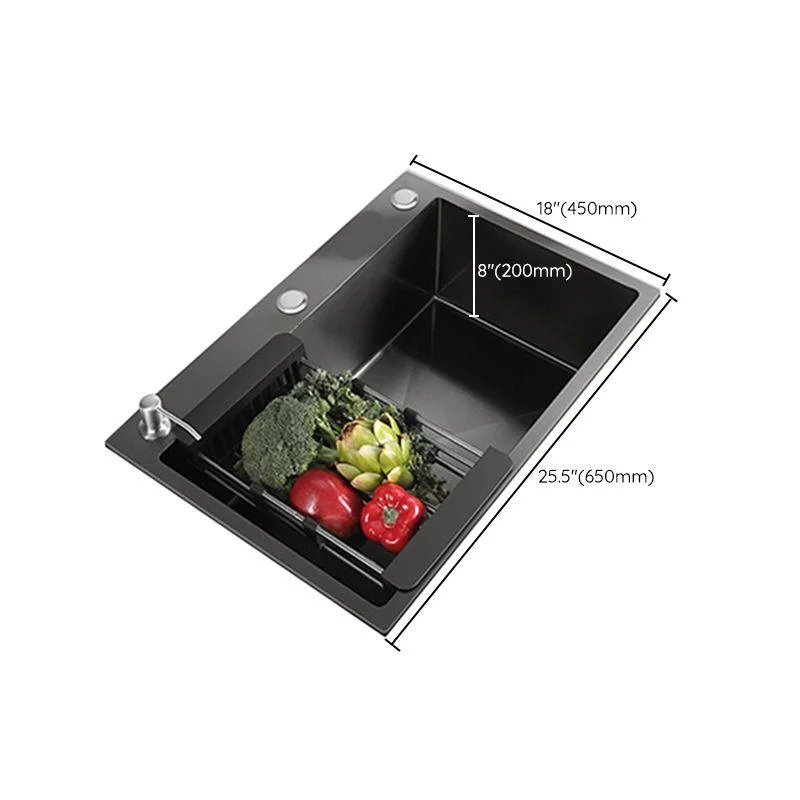 Modern Style Kitchen Sink Stainless Steel Overflow Hole Design Kitchen Sink -Bathlova