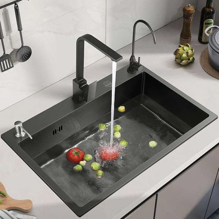 Modern Style Kitchen Sink Stainless Steel Overflow Hole Design Kitchen Sink -Bathlova