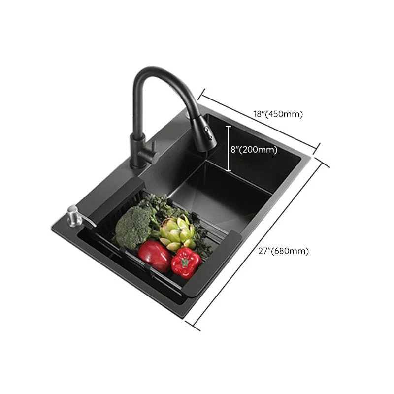 Modern Style Kitchen Sink Stainless Steel Overflow Hole Design Kitchen Sink -Bathlova