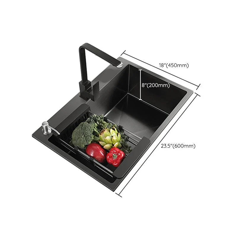 Modern Style Kitchen Sink Stainless Steel Overflow Hole Design Kitchen Sink -Bathlova