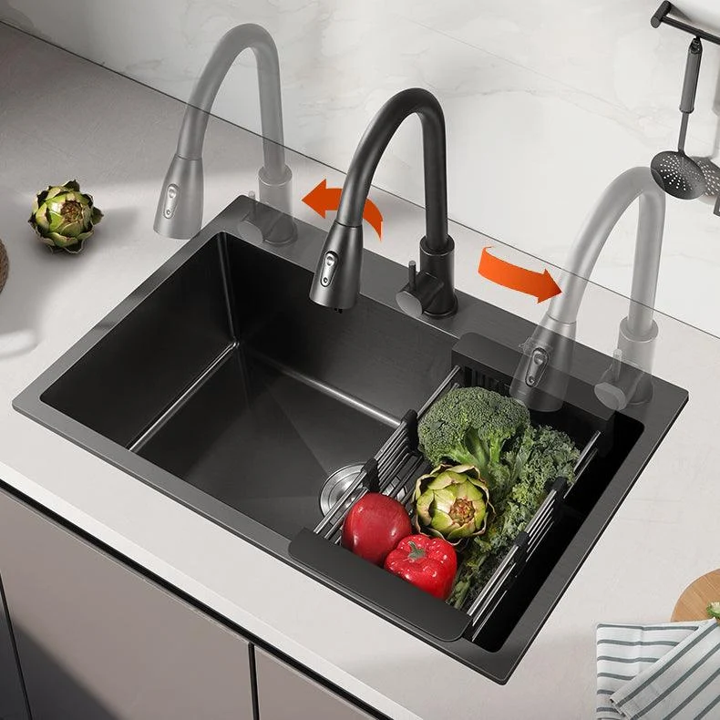 Modern Style Kitchen Sink Stainless Steel Overflow Hole Design Kitchen Sink -Bathlova