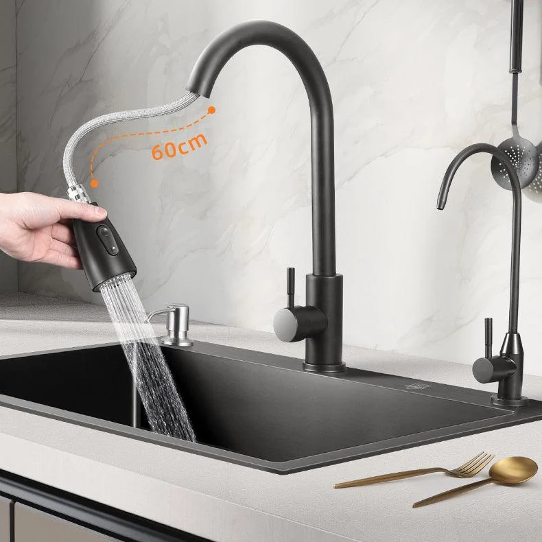 Modern Style Kitchen Sink Stainless Steel Overflow Hole Design Kitchen Sink -Bathlova