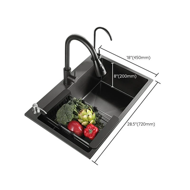 Modern Style Kitchen Sink Stainless Steel Overflow Hole Design Kitchen Sink -Bathlova