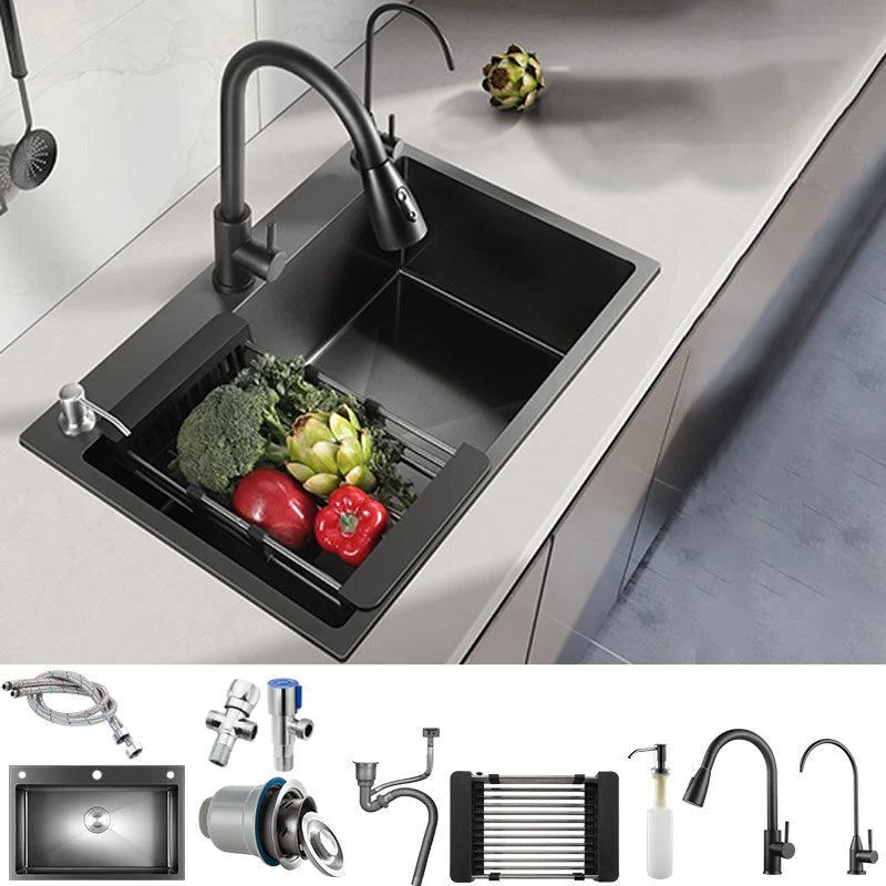 Modern Style Kitchen Sink Stainless Steel Overflow Hole Design Kitchen Sink -Bathlova