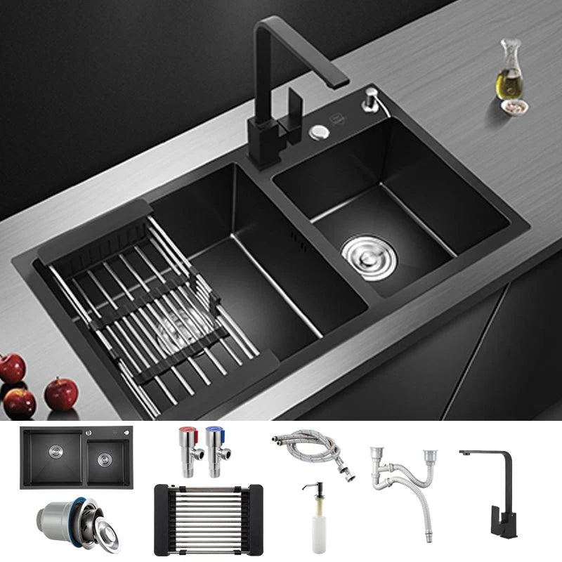 Modern Style Kitchen Sink Stainless Steel Rectangle Dirt Resistant Drop-In Kitchen Sink -Bathlova