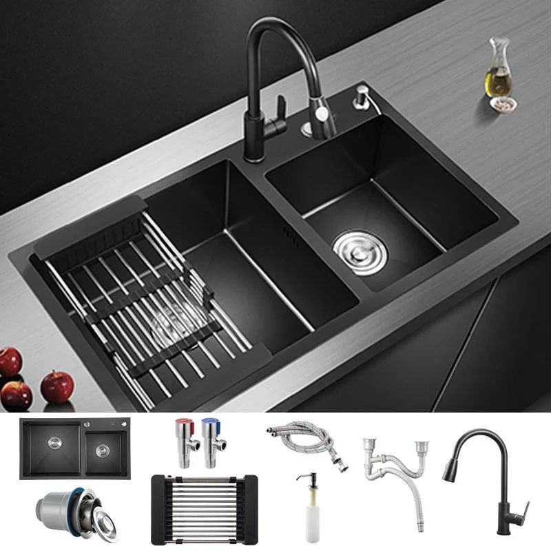 Modern Style Kitchen Sink Stainless Steel Rectangle Dirt Resistant Drop-In Kitchen Sink -Bathlova