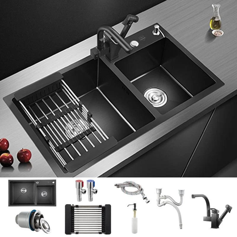 Modern Style Kitchen Sink Stainless Steel Rectangle Dirt Resistant Drop-In Kitchen Sink -Bathlova