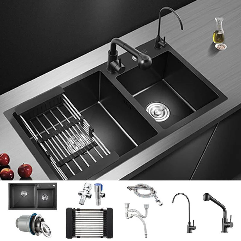 Modern Style Kitchen Sink Stainless Steel Rectangle Dirt Resistant Drop-In Kitchen Sink -Bathlova