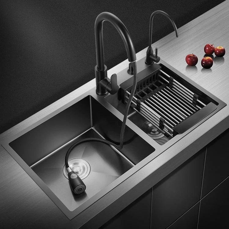 Modern Style Kitchen Sink Stainless Steel Rectangle Dirt Resistant Drop-In Kitchen Sink -Bathlova