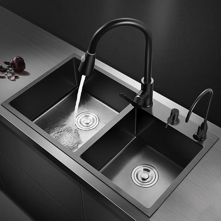 Modern Style Kitchen Sink Stainless Steel Rectangle Dirt Resistant Drop-In Kitchen Sink -Bathlova