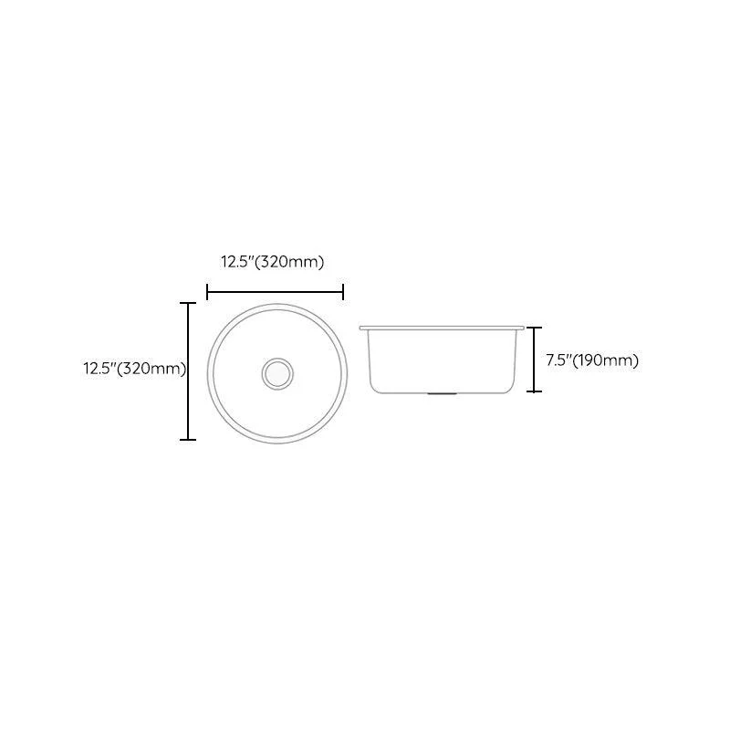 Modern Style Kitchen Sink Stainless Steel Round Shape Kitchen Sink -Bathlova