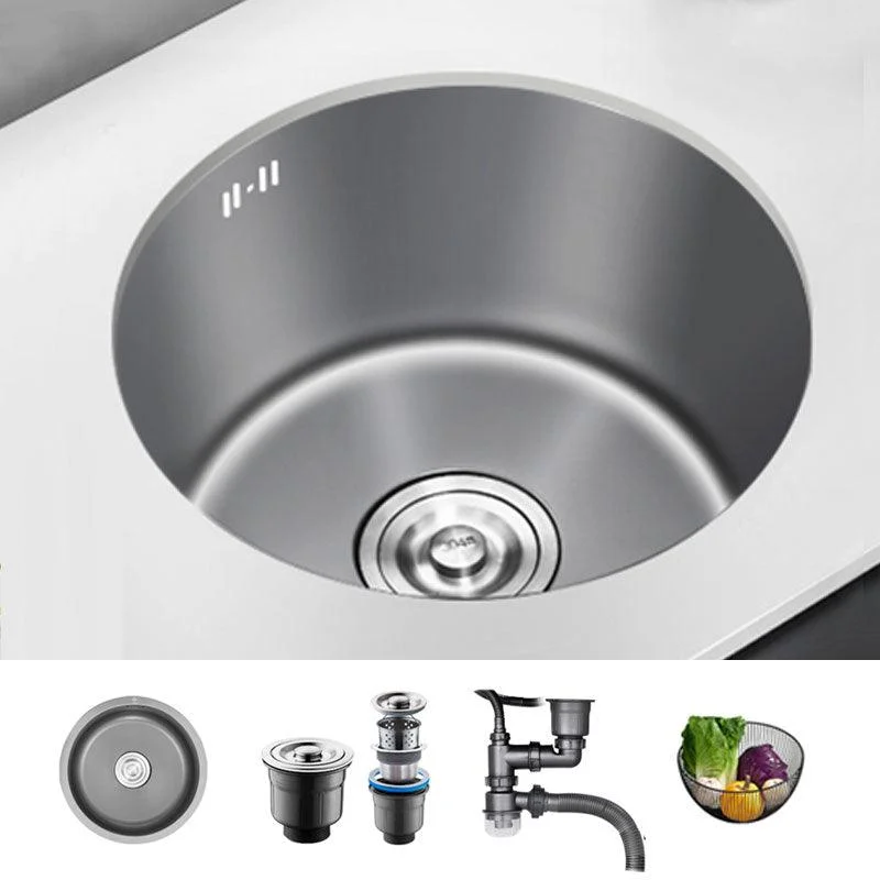 Modern Style Kitchen Sink Stainless Steel Round Shape Kitchen Sink -Bathlova