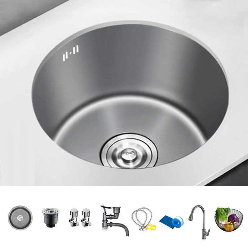 Modern Style Kitchen Sink Stainless Steel Round Shape Kitchen Sink -Bathlova