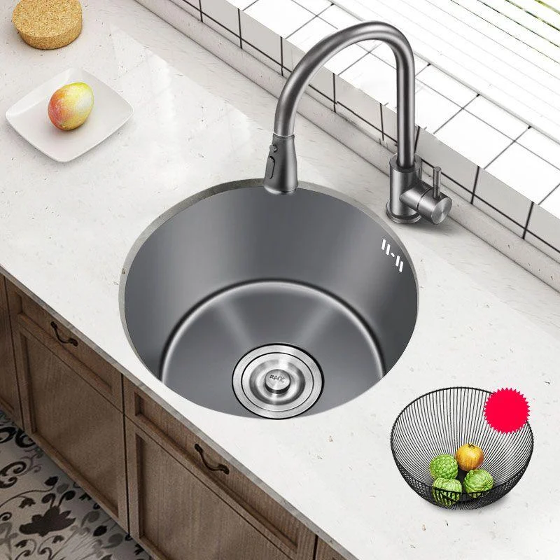 Modern Style Kitchen Sink Stainless Steel Round Shape Kitchen Sink -Bathlova