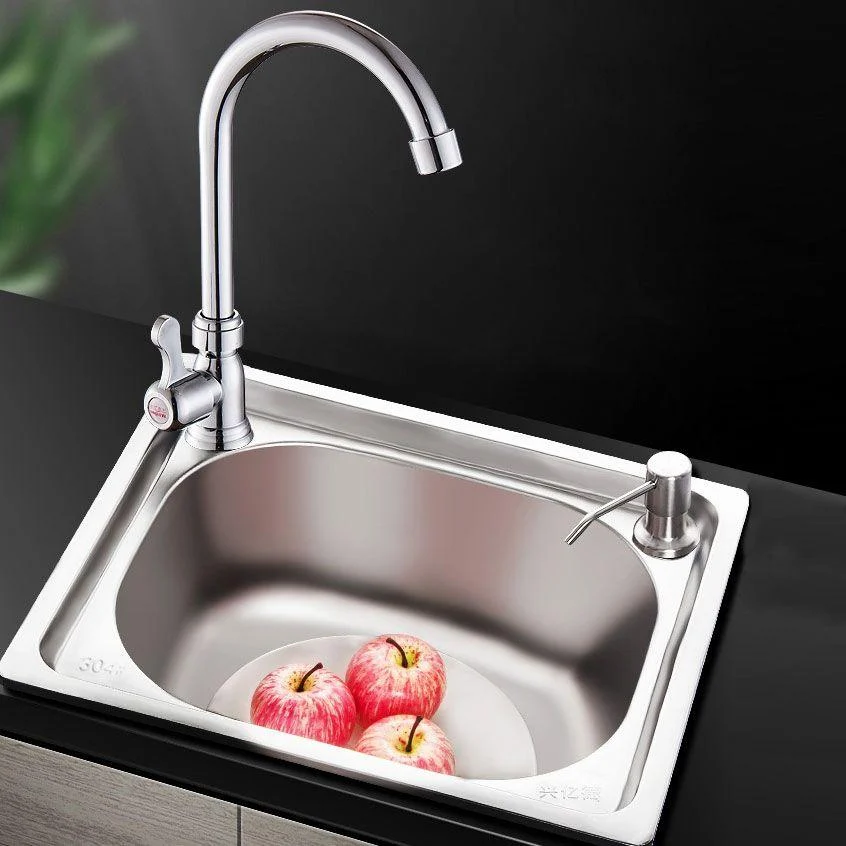 Modern Style Kitchen Sink Stainless Steel Single Bowl Kitchen Sink with Basket Strainer -Bathlova