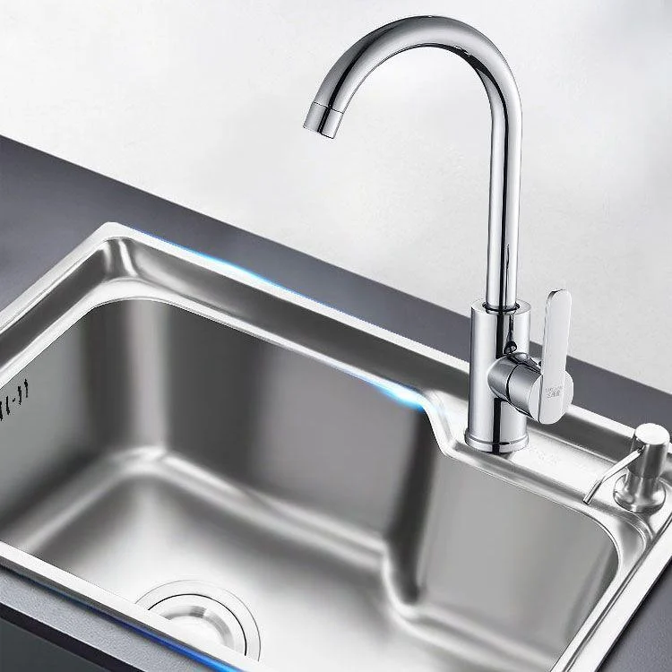 Modern Style Kitchen Sink Stainless Steel Single Bowl Kitchen Sink with Basket Strainer -Bathlova