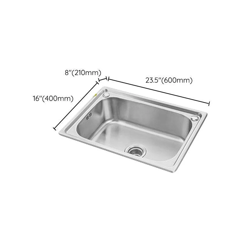 Modern Style Kitchen Sink Stainless Steel Single Bowl Kitchen Sink with Basket Strainer -Bathlova