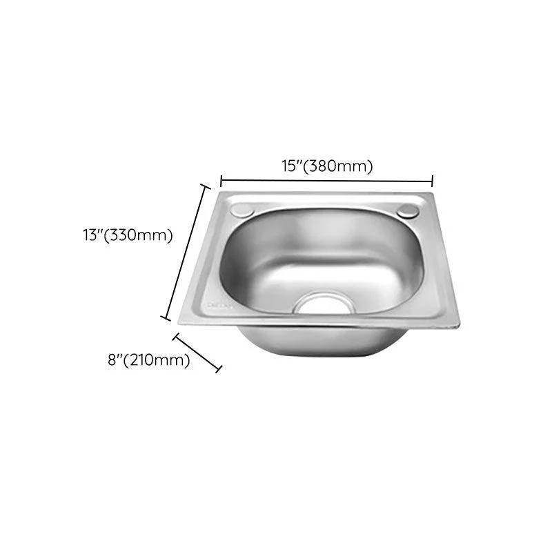 Modern Style Kitchen Sink Stainless Steel Single Bowl Kitchen Sink with Basket Strainer -Bathlova