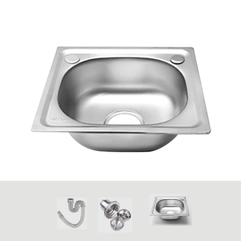 Modern Style Kitchen Sink Stainless Steel Single Bowl Kitchen Sink with Basket Strainer -Bathlova