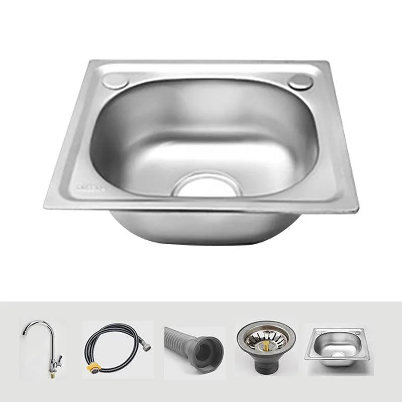 Modern Style Kitchen Sink Stainless Steel Single Bowl Kitchen Sink with Basket Strainer -Bathlova