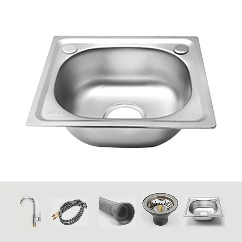 Modern Style Kitchen Sink Stainless Steel Single Bowl Kitchen Sink with Basket Strainer -Bathlova