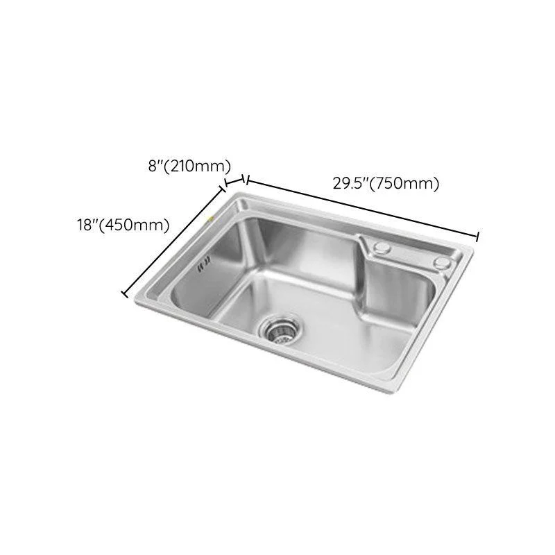 Modern Style Kitchen Sink Stainless Steel Single Bowl Kitchen Sink with Basket Strainer -Bathlova