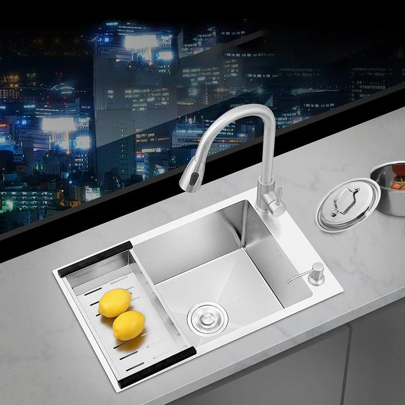 Modern Style Kitchen Sink Stainless Steel Soundproof Kitchen Sink with Basket Strainer -Bathlova