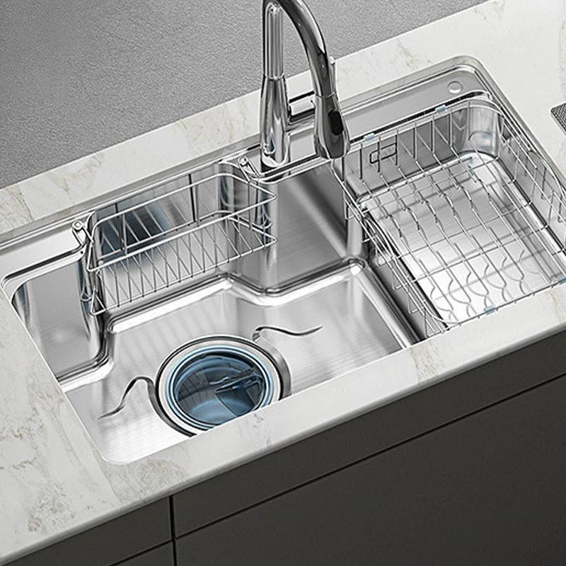 Modern Style Kitchen Sink Undermount Corrosion Resistant Kitchen Double Sink -Bathlova