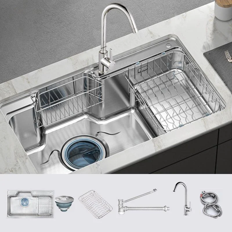 Modern Style Kitchen Sink Undermount Corrosion Resistant Kitchen Double Sink -Bathlova