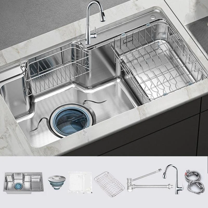 Modern Style Kitchen Sink Undermount Corrosion Resistant Kitchen Double Sink -Bathlova