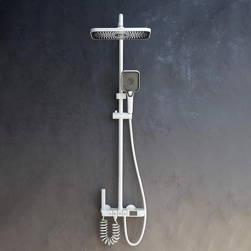 Modern Style Rectangle Shower System Spot Resist Copper Wall Mounted Shower System -Bathlova