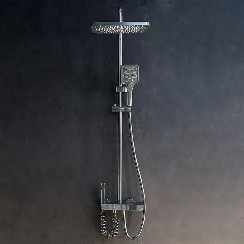 Modern Style Rectangle Shower System Spot Resist Copper Wall Mounted Shower System -Bathlova