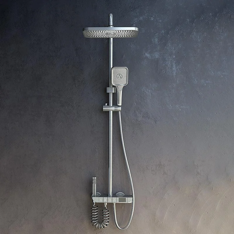 Modern Style Rectangle Shower System Spot Resist Copper Wall Mounted Shower System -Bathlova