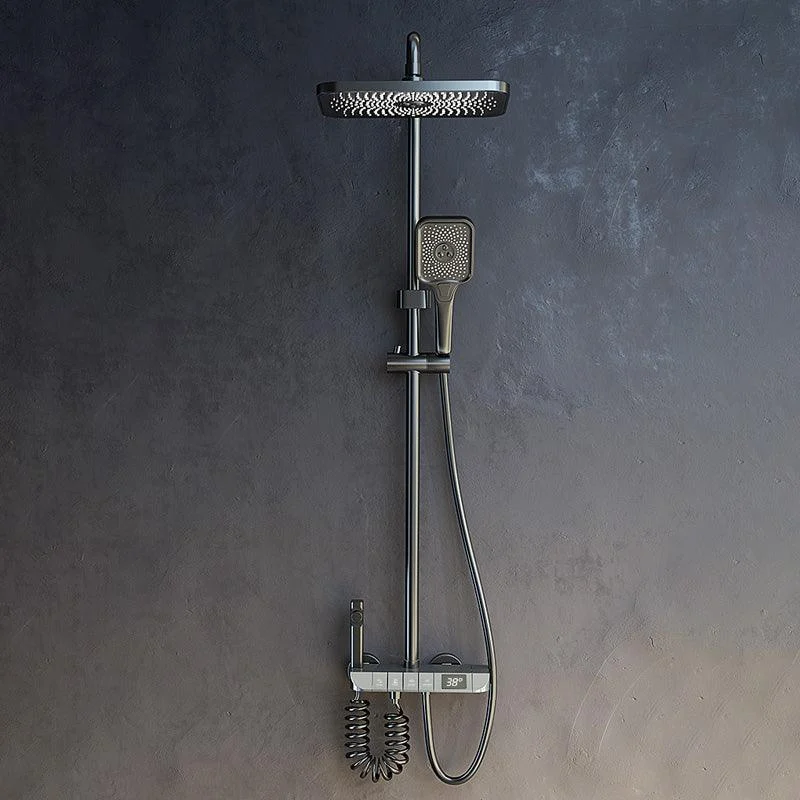 Modern Style Rectangle Shower System Spot Resist Copper Wall Mounted Shower System -Bathlova