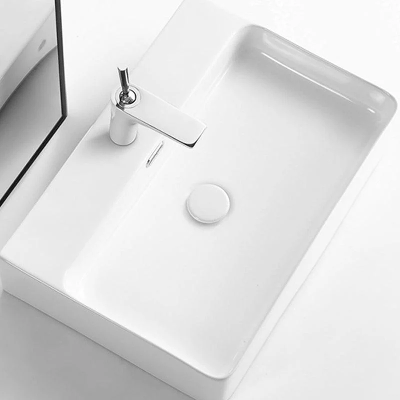 Modern Style Rectangular Vessel Sink with 1-Tap Hole Porcelain Wash Stand -Bathlova