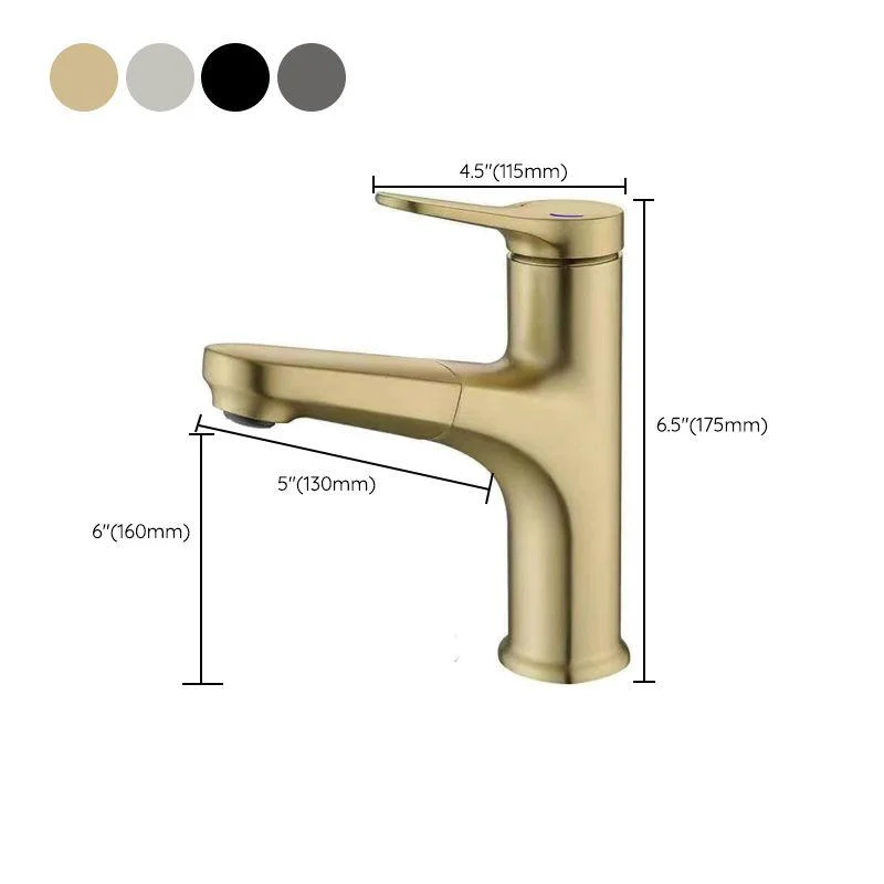 Modern Style Retractable Vessel Tap Copper Single Handle Vessel Tap for Bathroom -Bathlova